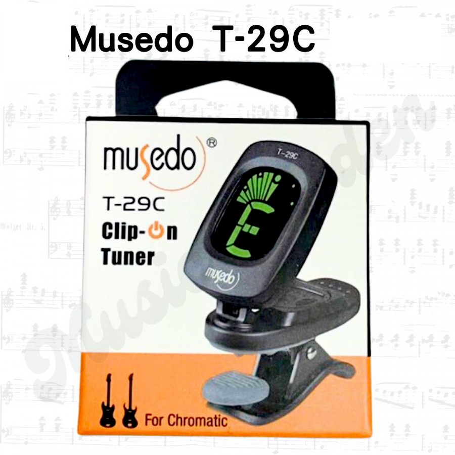 Musedo T-29C Clip-on Chromatic Universal Digital Guitar Tuner Clip for Guitar,Bass, Violin,Ukulele