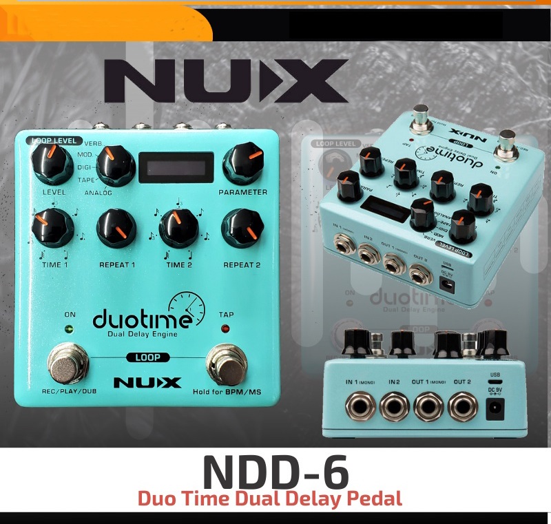 NUX NDD-6 Duotime Dual Delay Guitar Effects Pedal