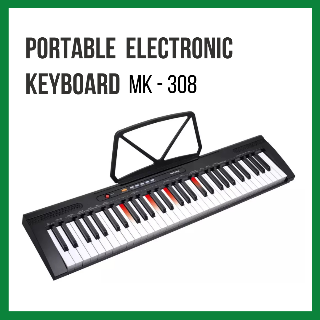MK-308 Multifunction 61 Key Lighting Portable Electronic Organ / Piano Keyboard
