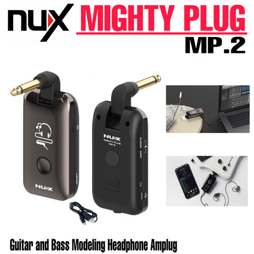 Nux Mighty Plug Modeling Headphones for Guitar and Bass, MP-2 with Bluetooth