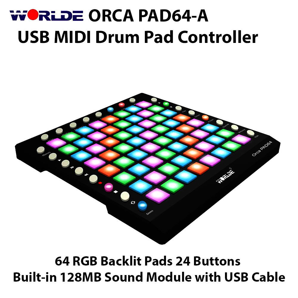 WORLDE ORCA PAD64-A USB MIDI Drum Pad Controller