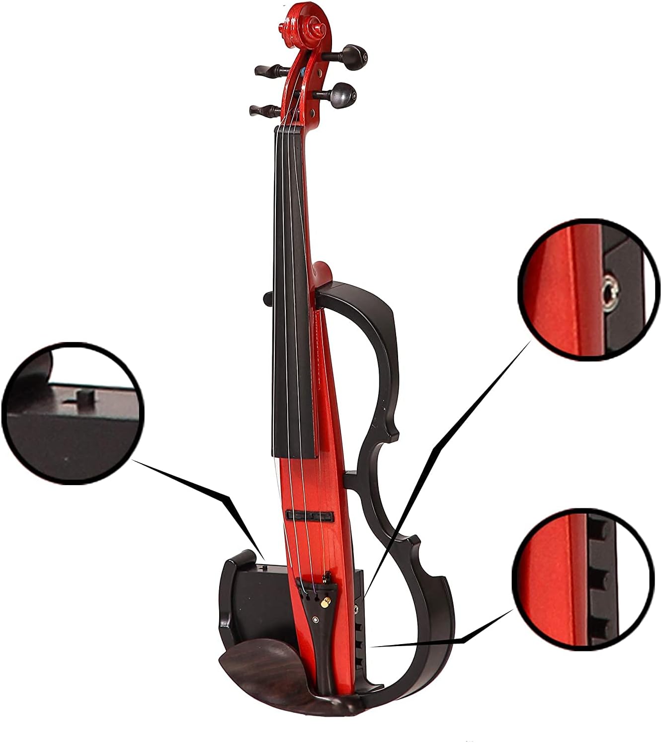 Cremona Electroacoustic S Performance Classic Red Professional Electric Violin, Premium Solid Wood
