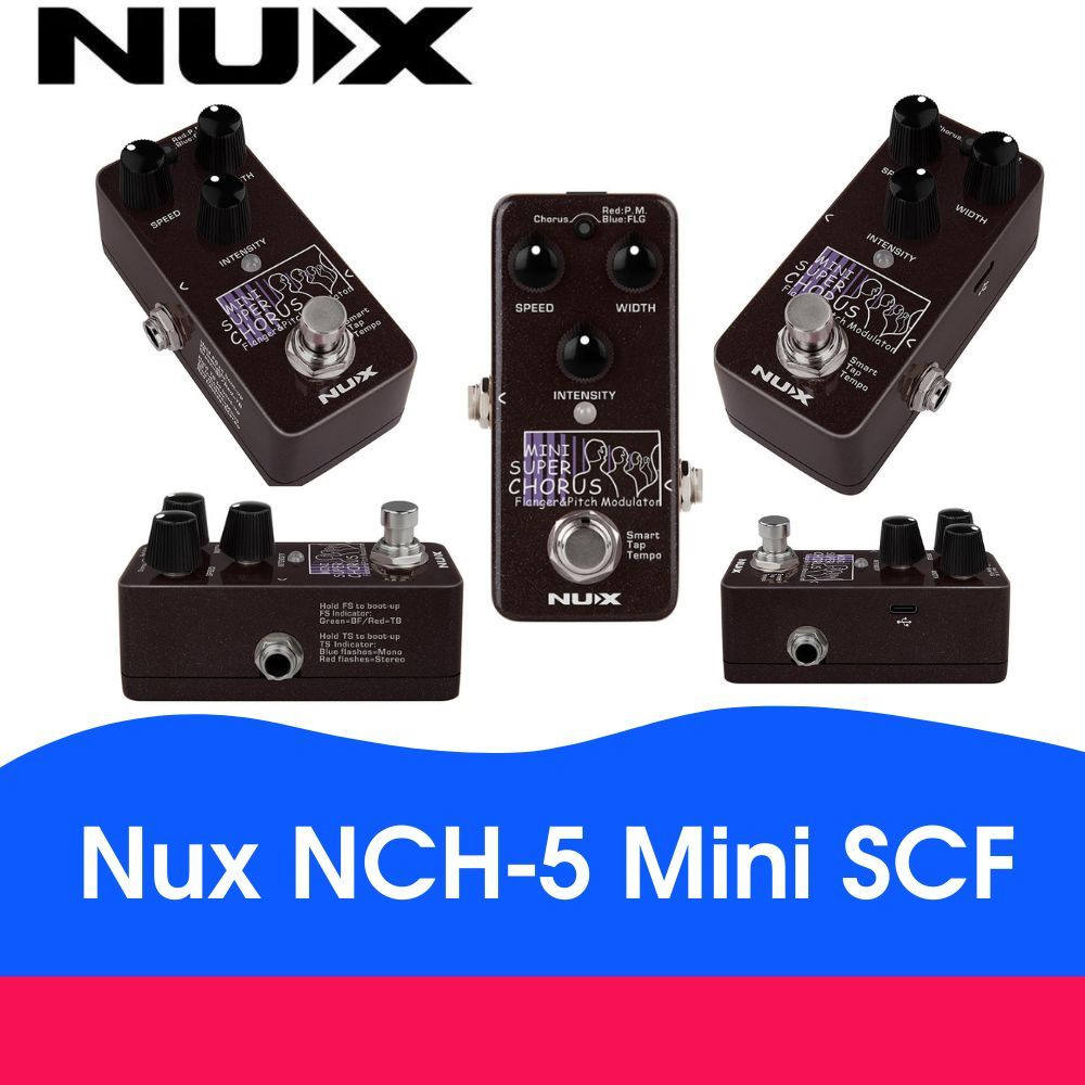 NUX NCH-5 Mini SCF Super Chorus Flanger and Pitch Modulation Effects Pedal - Black