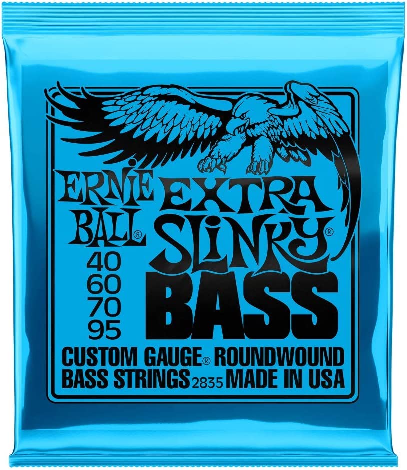 Ernie Ball Extra Slinky Nickel Wound Bass Guitar Strings, 40-95 Gauge (P02835)
