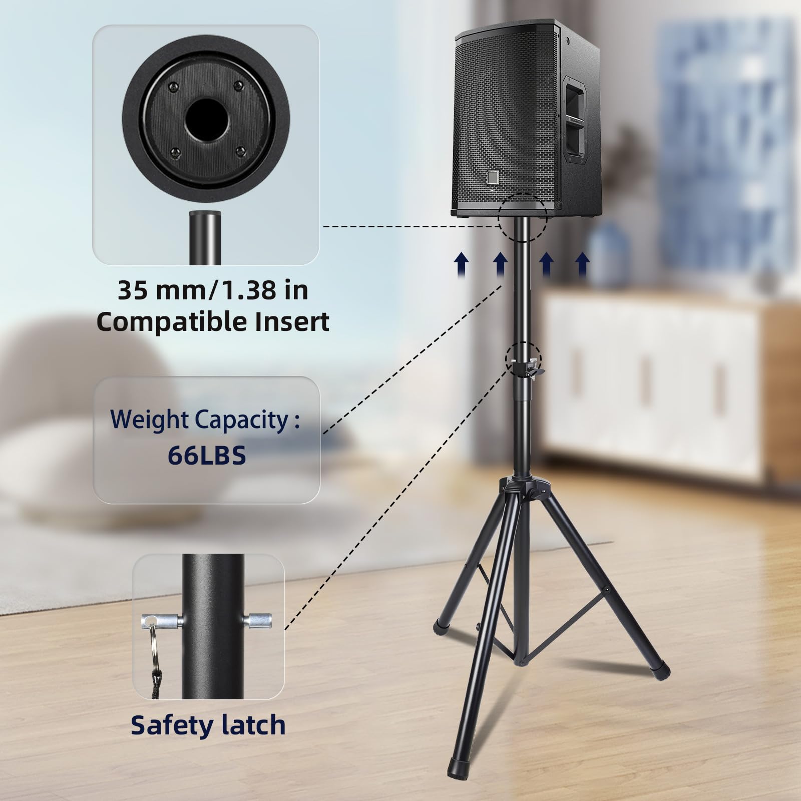 Steel Tripod Speaker Stand, Light Weight & Heavy Duty, Load cap-70kg SPE-003