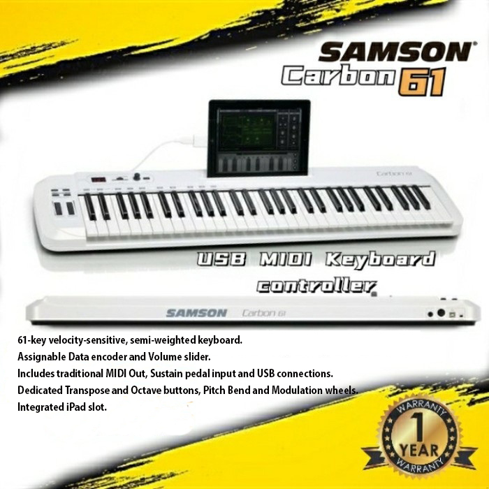 Samson Carbon 61 61-key Midi Keyboard Controller