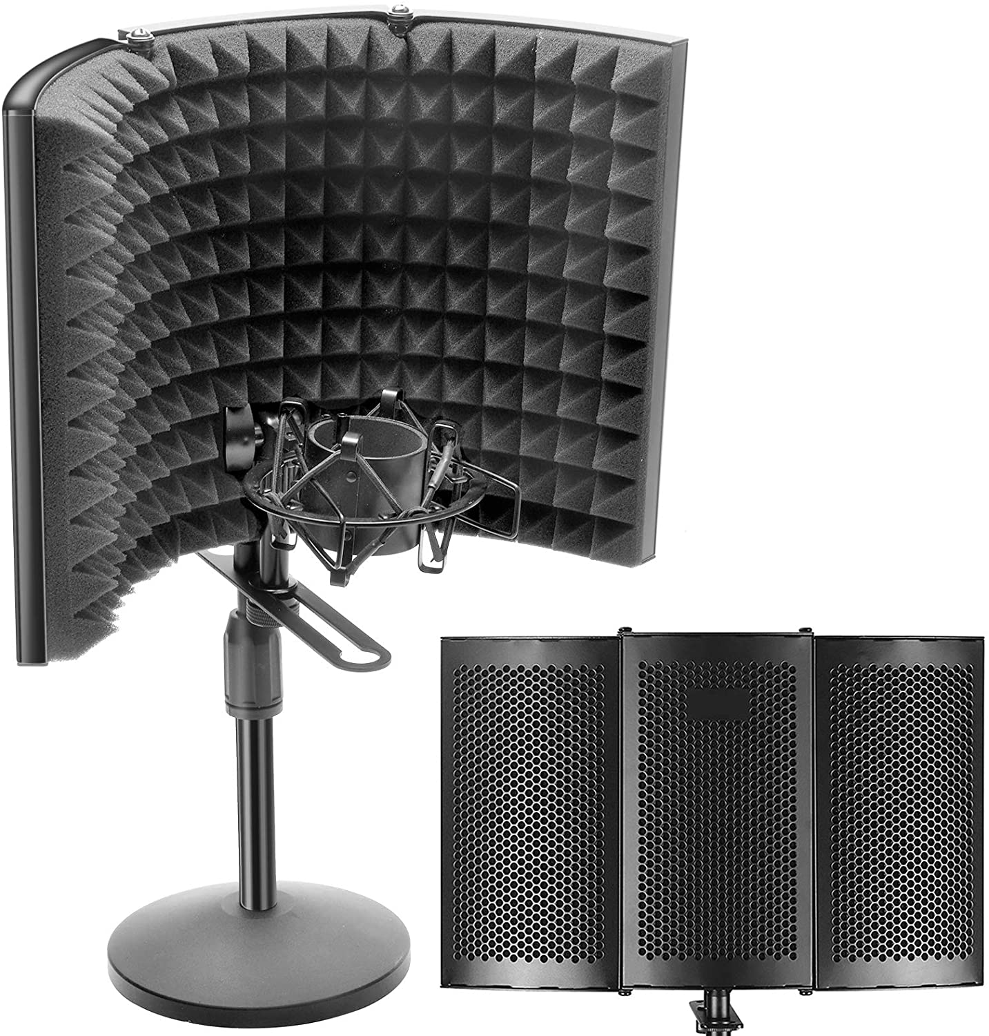 Microphone Isolation Shield with Absorbing Foam, for Sound Recording, Podcasts, Broadcasting