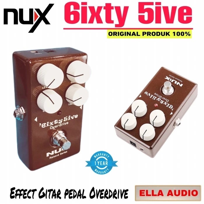 NUX 6ixty5ive Overdrive Guitar Effect Pedal, True-bypass Hardware Switching