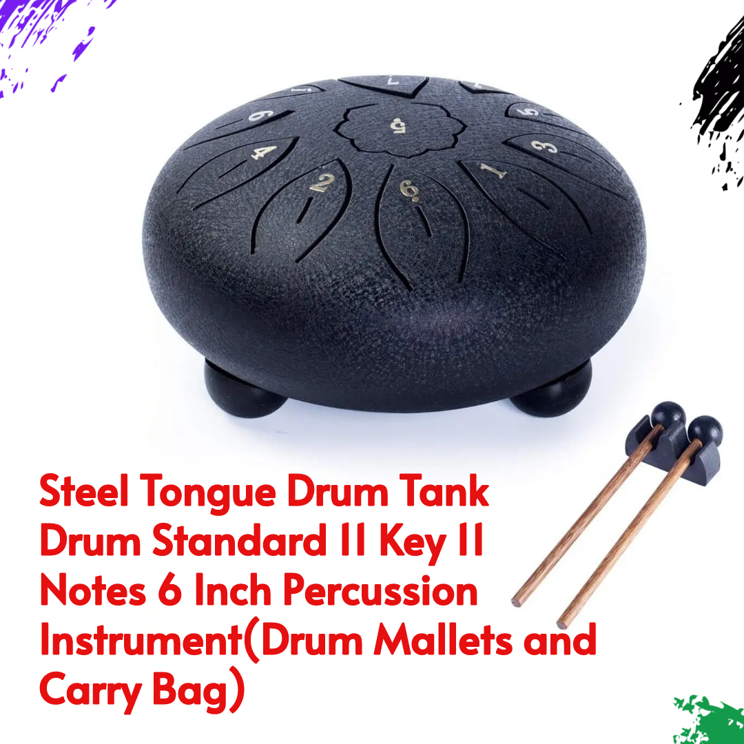 Steel Tongue Drum 11 Notes 6 Inch Percussion Instrument with Drum Mallets