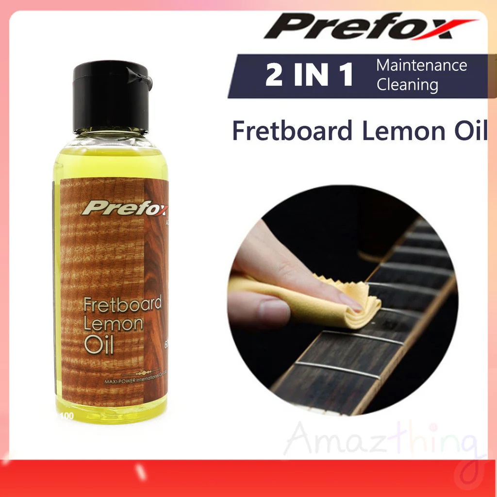 Prefox Lemon Oil Fretboard Conditioner, Fretboard Care Essential for Ukulele, Bass, Guitar