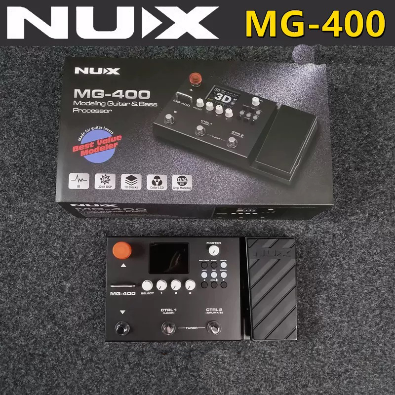 NUX MG 400 Bass Guitar Pedal & Modeling Guitar Processor (Bass Guitar Pedal)