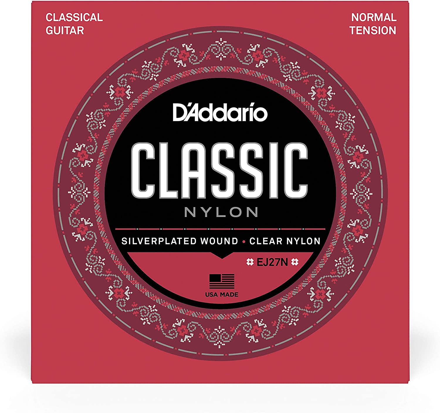 D'Addario Guitar Strings - Classic Nylon Guitar Strings - EJ27N Classical Guitar Strings