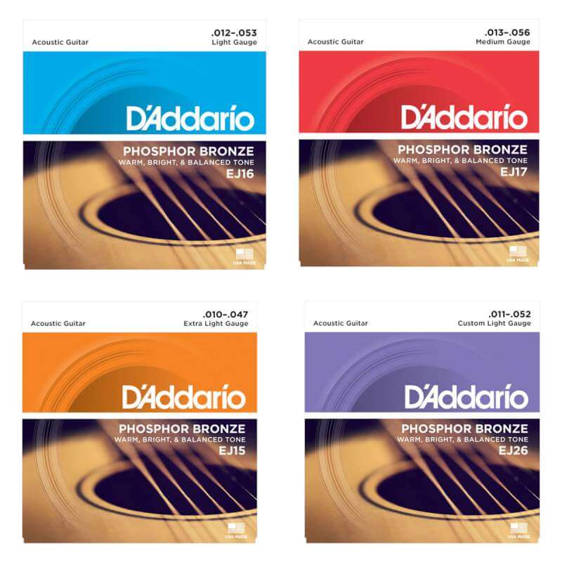 D'Addario EJ10 EJ11 EJ12 EJ13 EJ15 EJ16 EJ17 EJ26 Bronze/Phosphor Bronze Acoustic Guitar Strings D'Addario Acoustic Strings