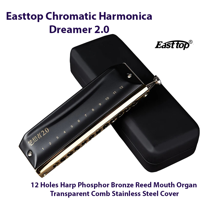 Easttop Chromatic Dreamer 2.0 12 Holes Harmonica Harp Phosphor Bronze Reed Mouth Organ