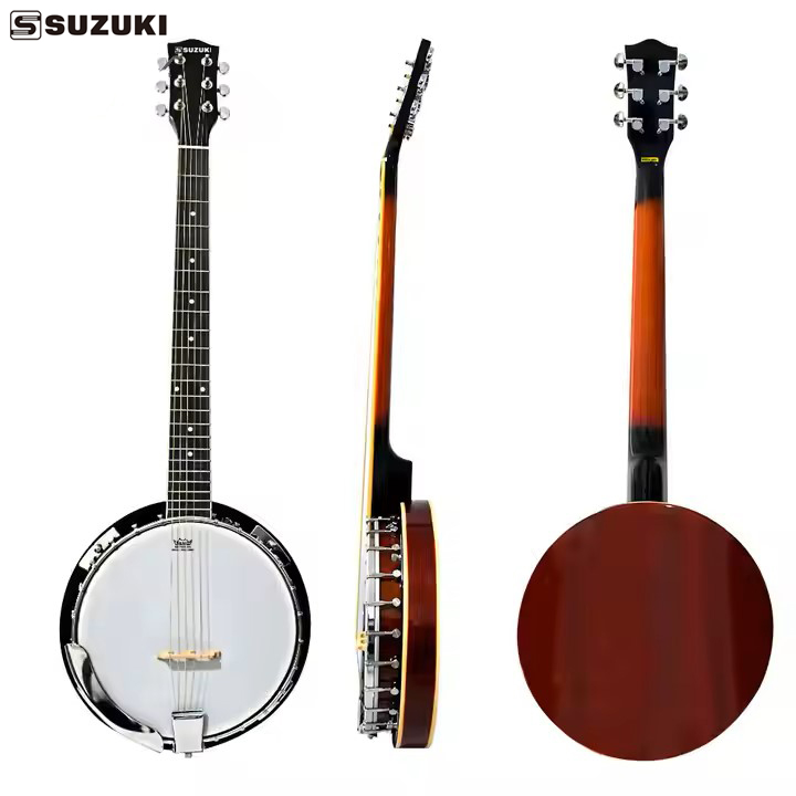 Suzuki Top Grade Exquisite Professional 6 String Wood Banjo Guitar