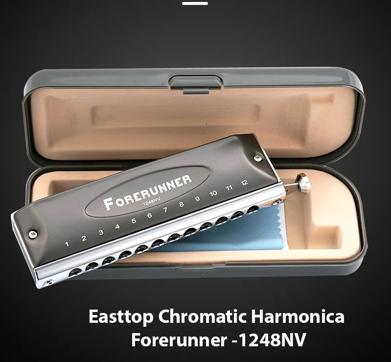 Easttop Chromatic Harmonica Forerunner 1248nv ABS,Stainless Steel Cover 12-Hole Bend Without Valves