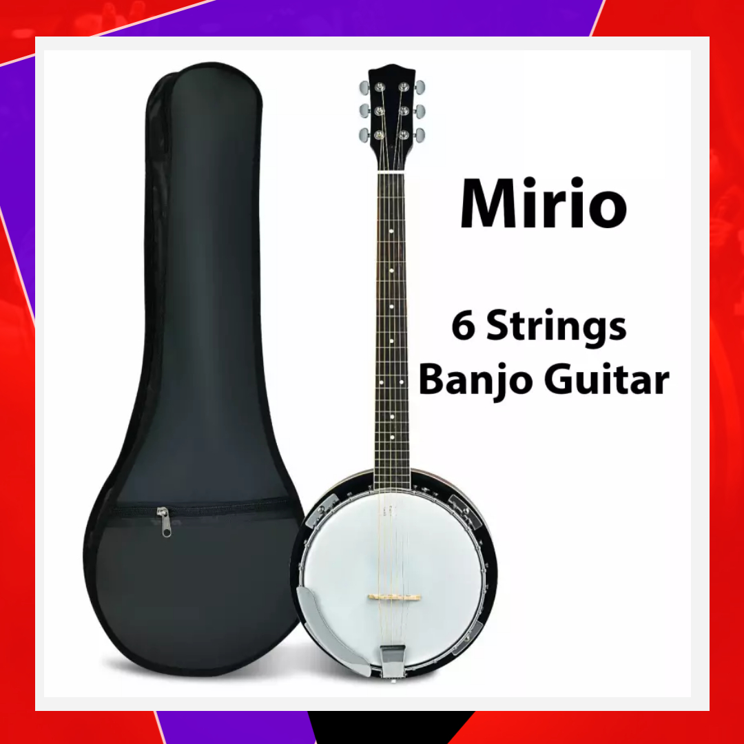 Banjo 6 String, MIRIO 41Inch,Remo Head Resonator Banjo Closed Back 24 Bracket