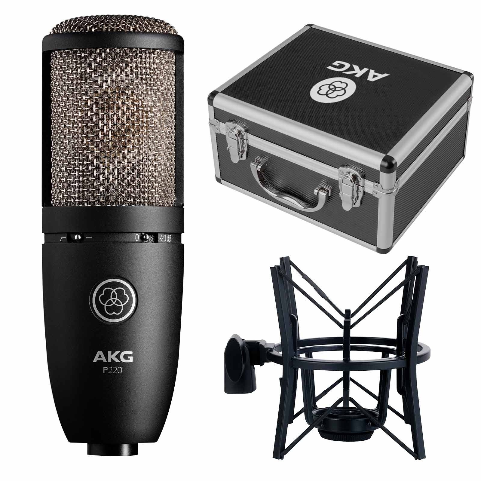AKG P220 High-Performance Condenser Studio Recording Microphone