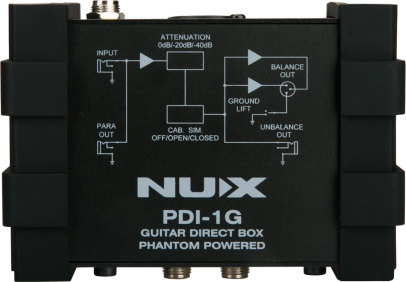 NUX PDI-1G Guitar Direct Injection Phantom DI Box Audio Mixer with Para Out