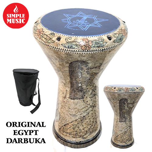 Sapphire Orchid Doumbek/Darbuka (Hand Made Egyptian Tabla) With Pearl Mosaic Inlays - MEDIUM