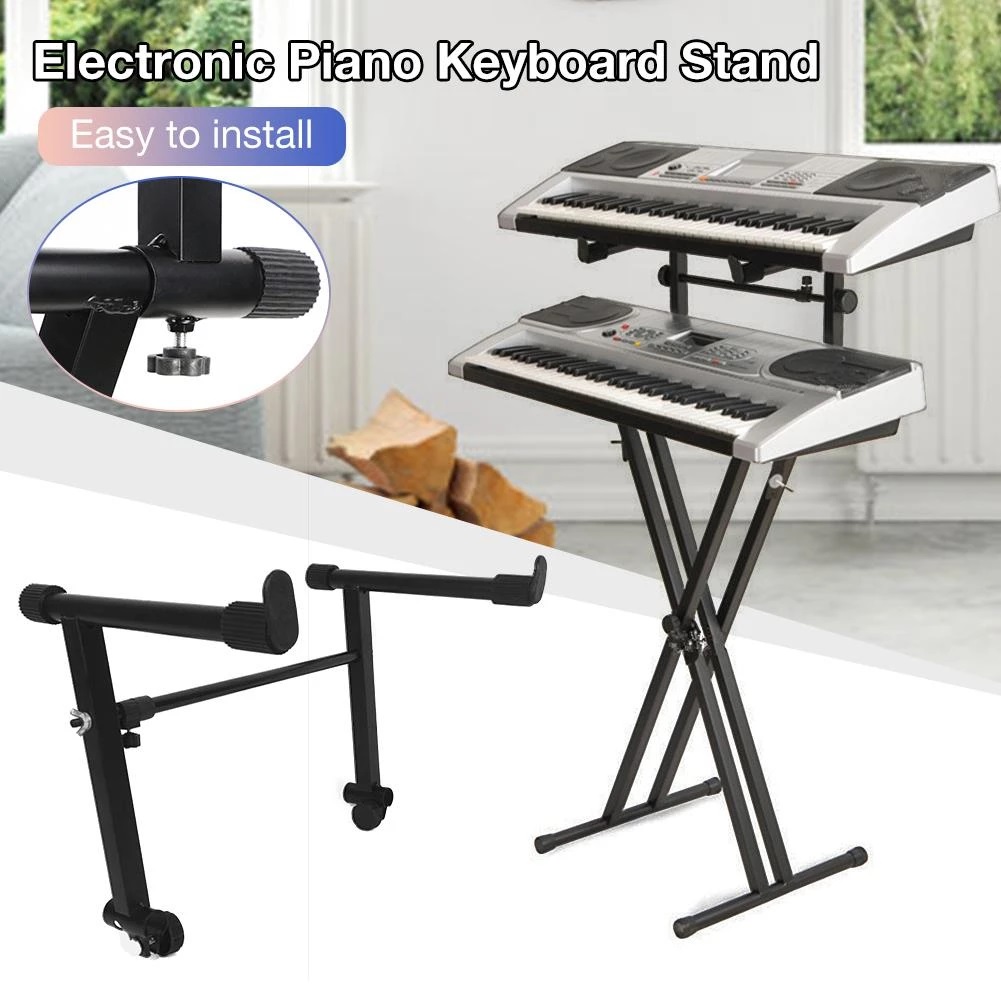 Double Keyboard Stand - Double Bar