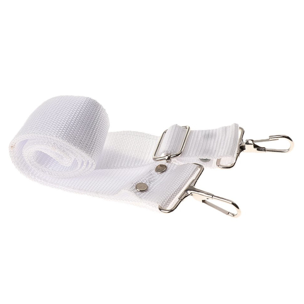 Adjustable Nylon Marching Band Snare Drum Belt Strap with Metal Clips Percussion Accessory White