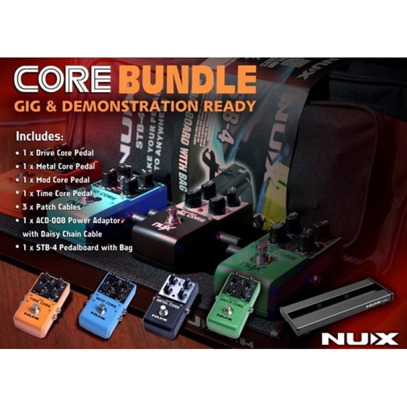 Nux STB-4 Effects Pedal Board With Pedal Bundle