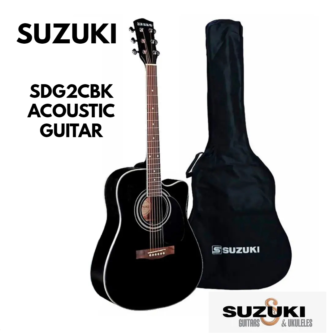 SUZUKI Acoustic Cutaway Guitar With Cover - SDG 2CBK