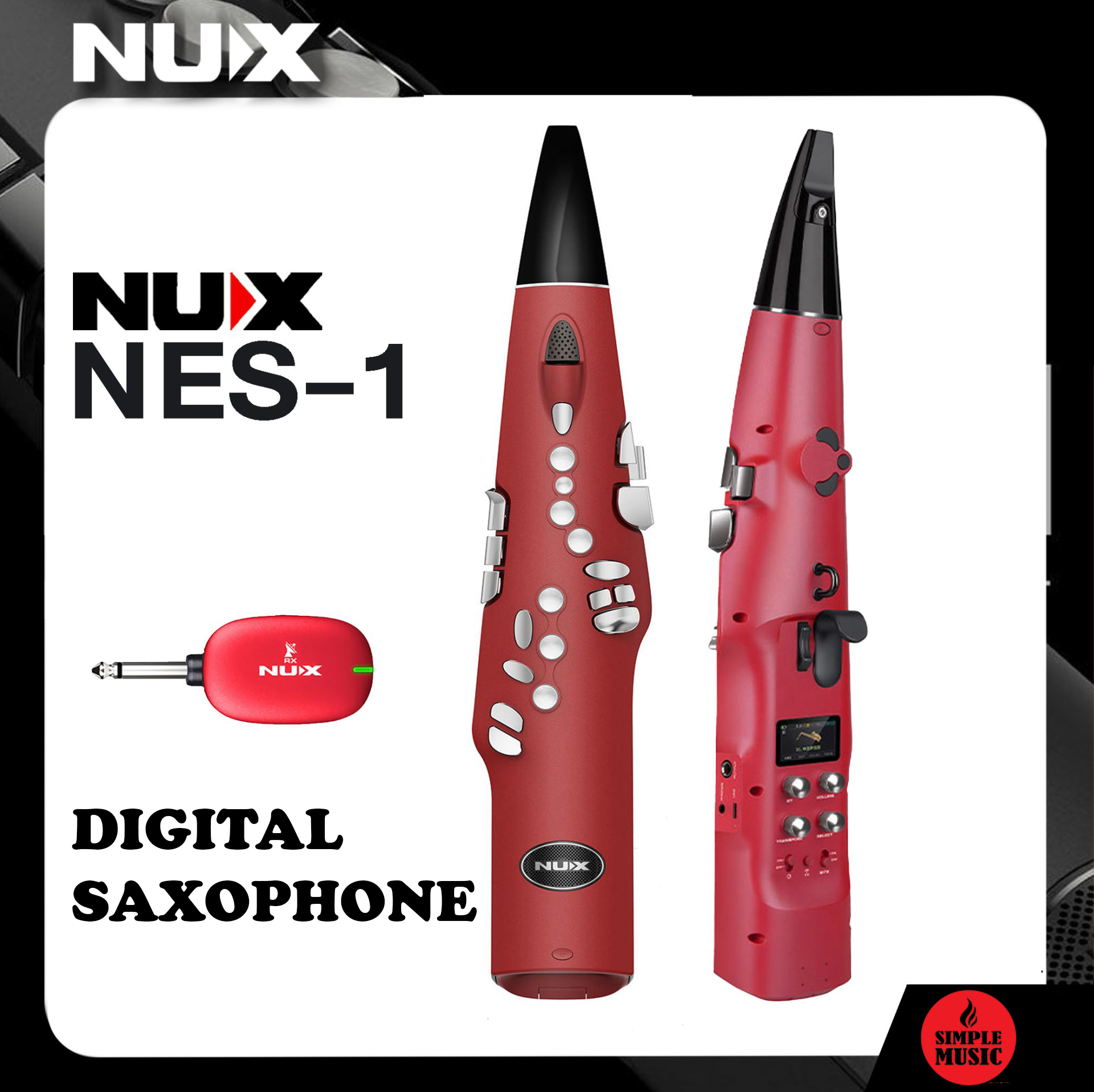 NUX NES-1 5.8GHz Wireless Digital Wind Instrument with Bluetooth(Digital Saxophone)