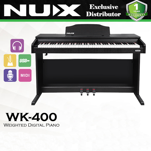 NUX WK-400 88 Full Weighted Key Hammer Action Digital Piano (USB/MIDI/RECORDING)