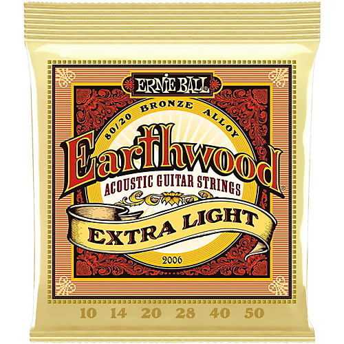 Ernie Ball 2006 Earthwood 80/20 Bronze Acoustic Guitar Strings - .010-.050 Extra Light
