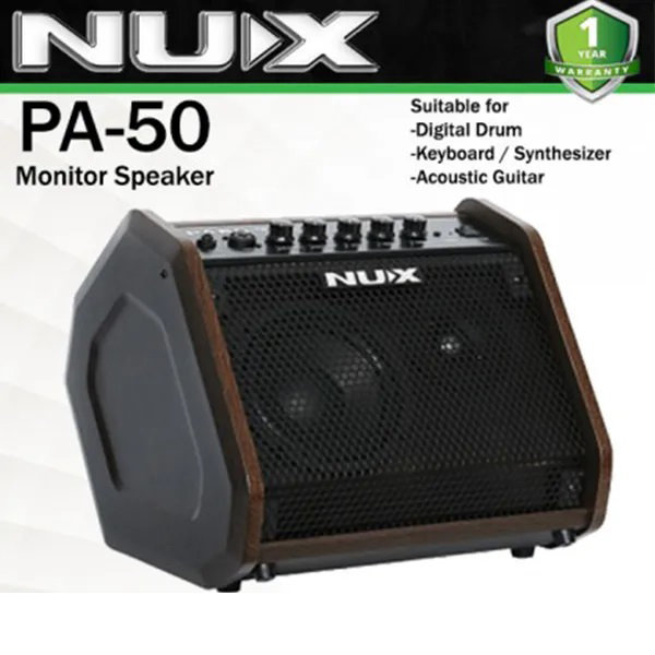 NUX PA50 50W Personal Monitor Amplifier Ideal for Electronic Drums and Keyboards