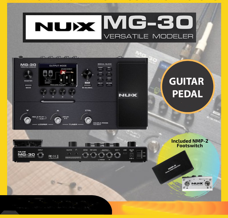 NUX MG-30 Versatile Guitar Amp Modeler Multi-Effects Pedal with Impulse