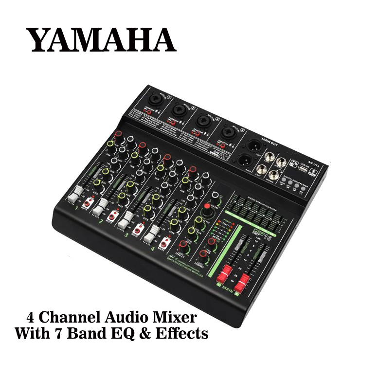 YAMAHA 4 Channel 7 Band EQ 48V Audio Sound Mixer AM-UT4