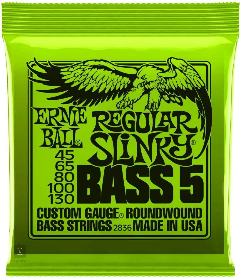 Ernie Ball 2836 Regular Slinky Nickel Wound Electric Bass Guitar Strings - .045-.130 5-string