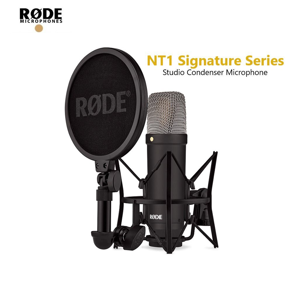 RØDE NT1 Signature Series Condenser Microphone with SM6 Shockmount and Pop Filter - Black