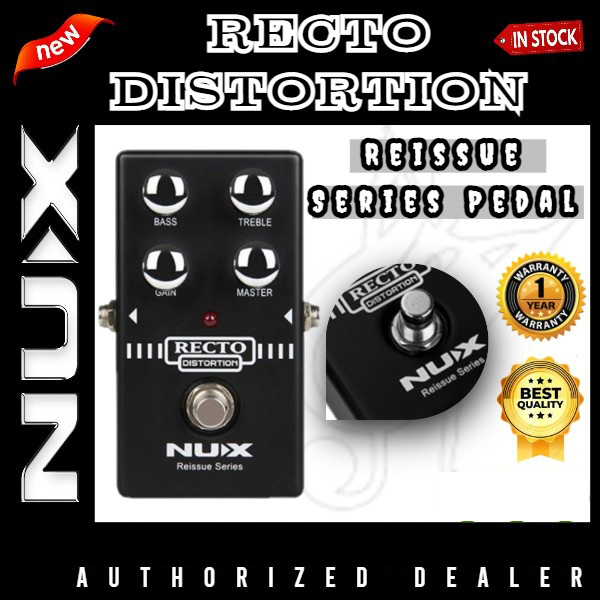 NUX Recto Distortion Guitar Effect pedal the heavy distortion sound with tight bass response