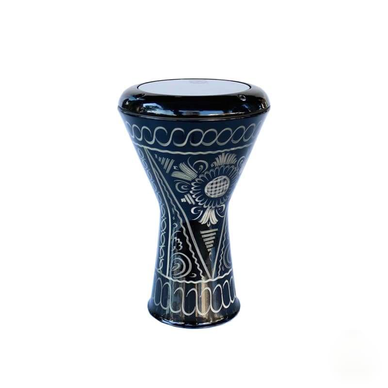 Black Embroidered Egyptian Darbuka Drum Doumbek Tombak Percussion Instrument - Small