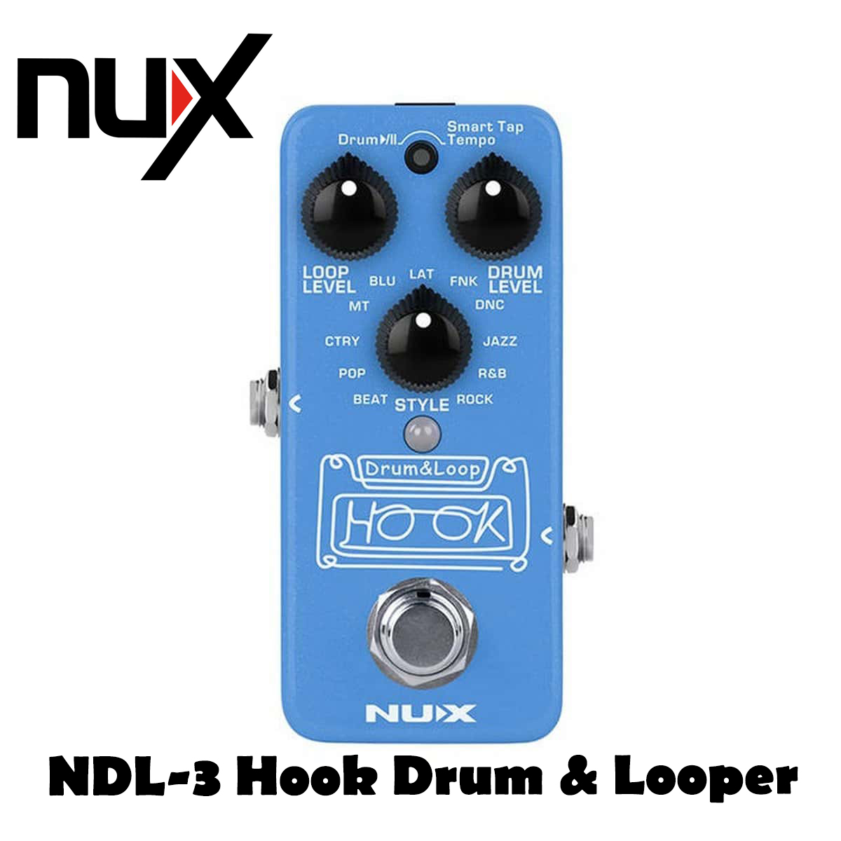 NuX NDL-3 HOOK Drum & Loop mini Looper Guitar Pedal with Phones out