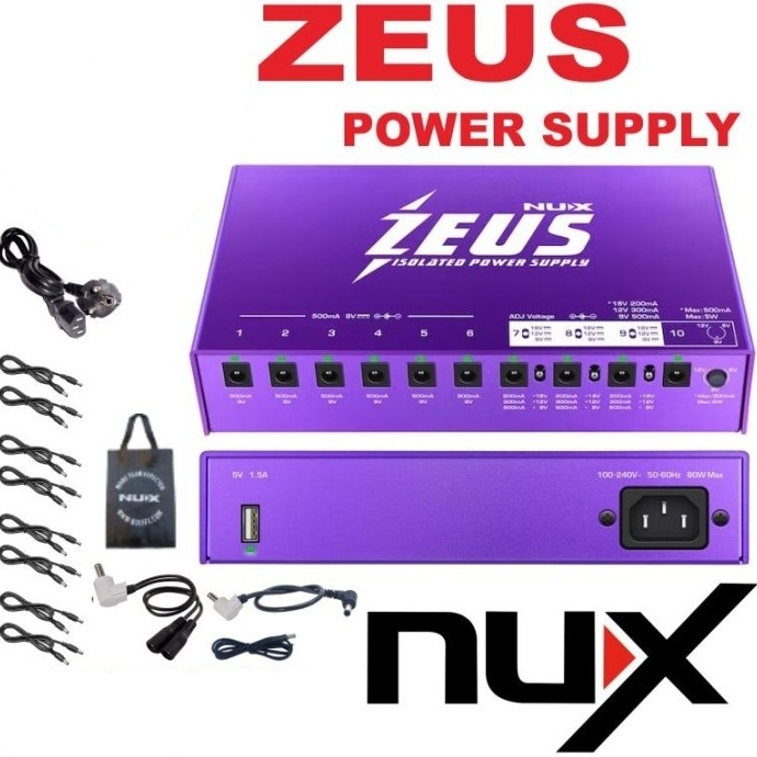 NUX NIP-Z10 ZEUS Guitar Pedal Isolated Variable Power Supply