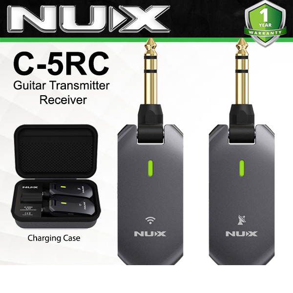 NUX C-5RC 5.8GHz Wireless Guitar System for Active or Passive Pickup Guitar, Charging Case included